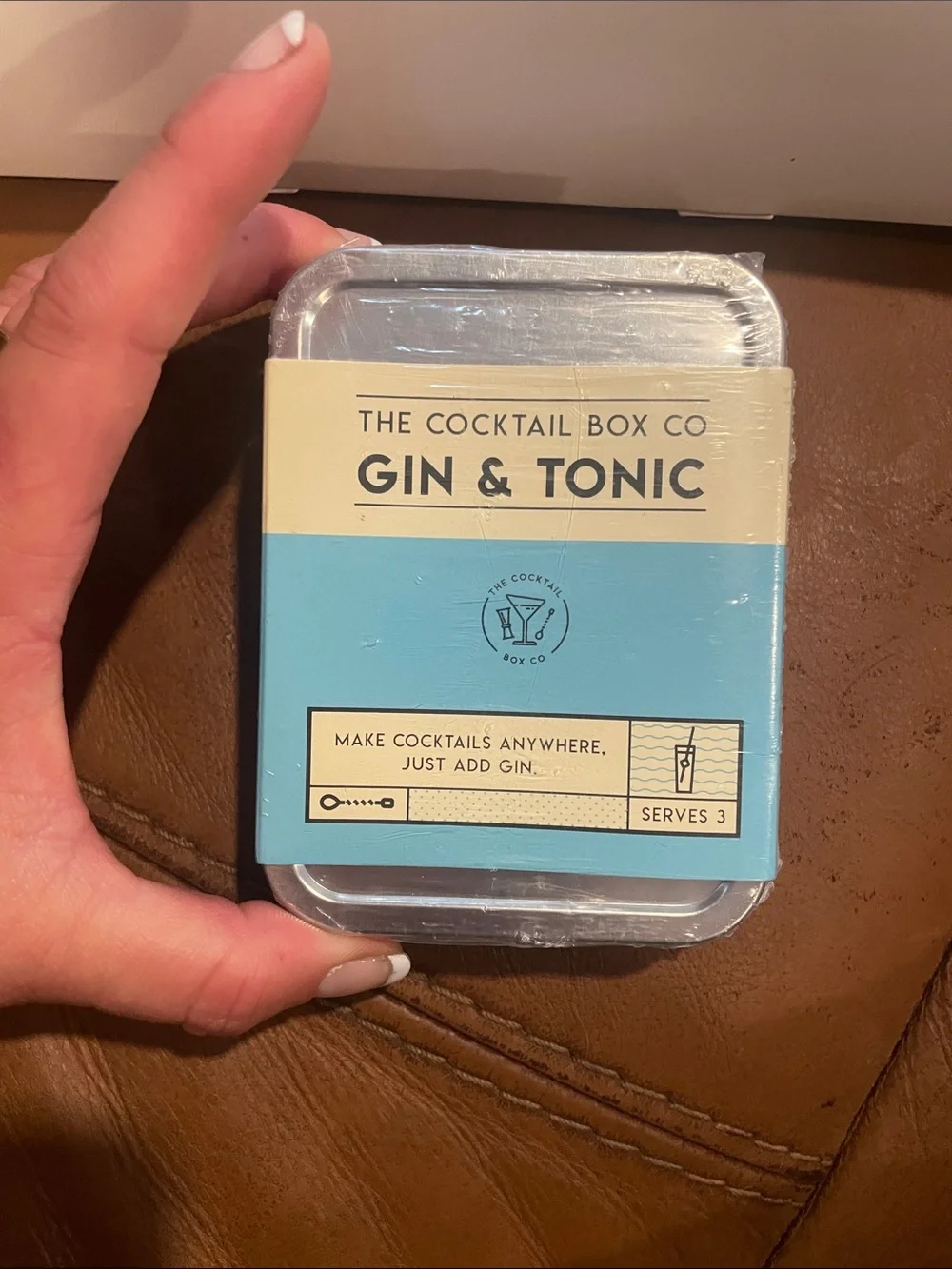 Hearth & Hand 3 Piece Leather Travel Set Plus Travel Gin Tonic